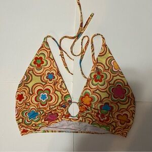 🩵Colorful Floral Halter Crop Top